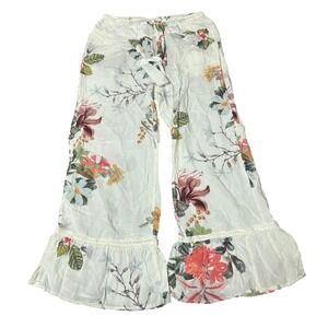 Plum Pretty Sugar Floral Print Pajama Ruffle Pants Women's Small Comfy